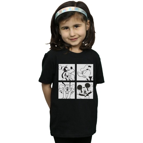 Vêtements Fille T-shirts manches longues Disney Mickey, Donald, Goofy And Pluto Boxed Noir