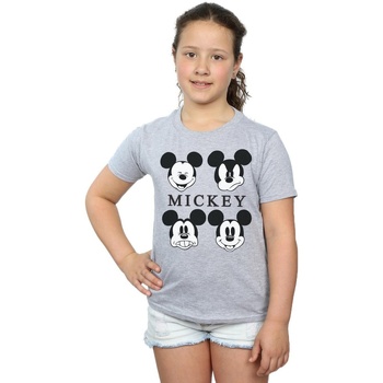 Vêtements Fille T-shirts manches longues Disney Mickey Mouse Four Heads Gris