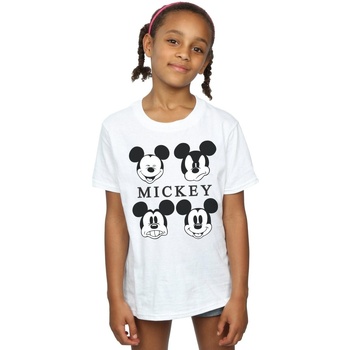 Vêtements Fille T-shirts manches longues Disney Mickey Mouse Four Heads Blanc