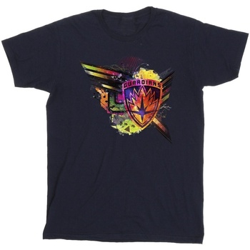 Vêtements Homme T-shirts manches longues Marvel Guardians Of The Galaxy Abstract Shield Chest Bleu