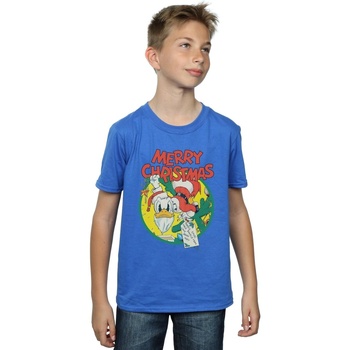 Vêtements Garçon T-shirts manches courtes Disney Donald Duck Merry Christmas Bleu