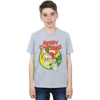 Vêtements Garçon T-shirts manches courtes Disney Donald Duck Merry Christmas Gris