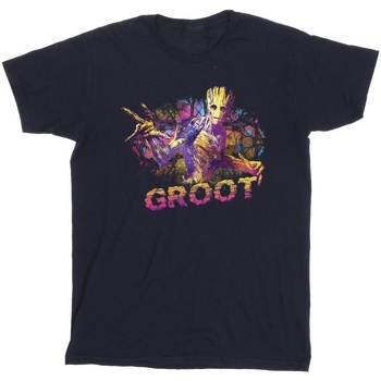 Vêtements Homme T-shirts manches longues Marvel Guardians Of The Galaxy Abstract Groot Bleu