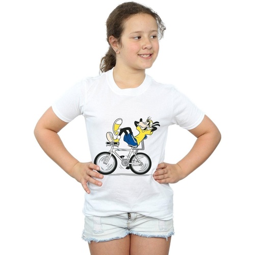 Vêtements Fille T-shirts manches longues Disney Goofy Tour De Goofy Blanc