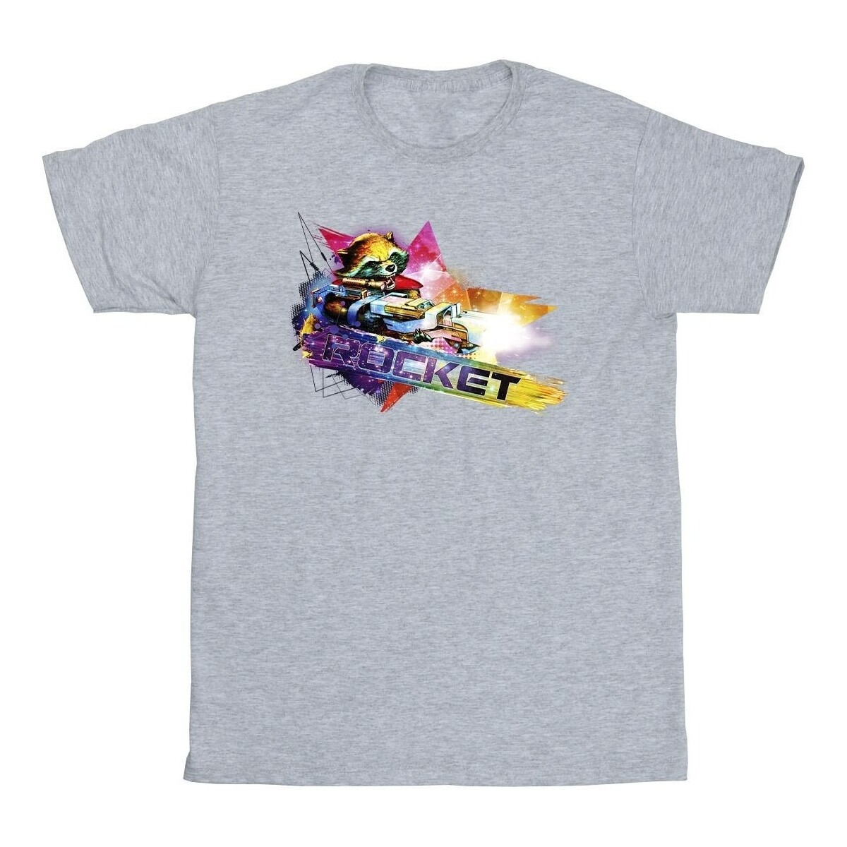 Vêtements Homme T-shirts manches longues Marvel Guardians Of The Galaxy Abstract Rocket Raccoon Gris