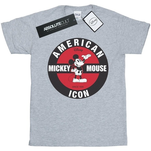 Vêtements Fille T-shirts manches longues Disney Mickey Mouse American Icon Gris