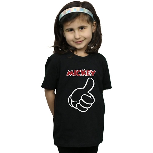 Vêtements Fille T-shirts manches longues Disney Mickey Mouse Thumbs Up Noir