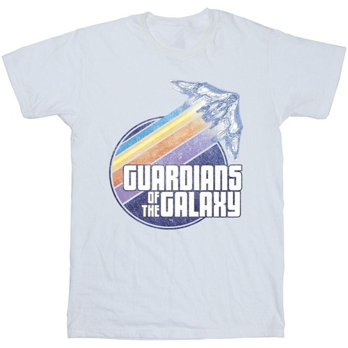 Vêtements Homme T-shirts manches longues Guardians Of The Galaxy Badge Rocket Blanc