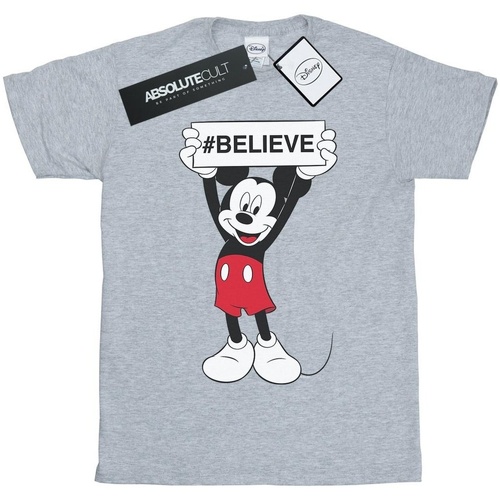 Vêtements Fille T-shirts manches longues Disney Mickey MouseBelieve Gris