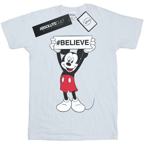 Vêtements Fille T-shirts manches longues Disney Mickey MouseBelieve Blanc