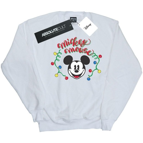 Vêtements Fille Sweats Disney Mickey Mouse Christmas Light Bulbs Blanc