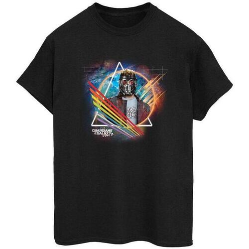 Vêtements Homme T-shirts manches longues Marvel Guardians Of The Galaxy Neon Star Lord Masked Noir