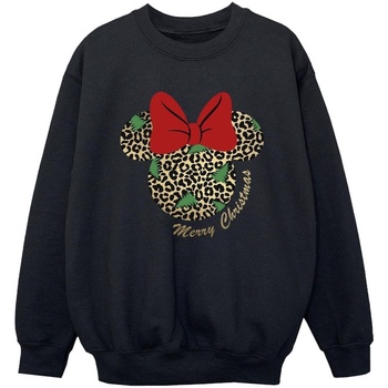 Vêtements Garçon Sweats Disney Minnie Mouse Leopard Christmas Noir