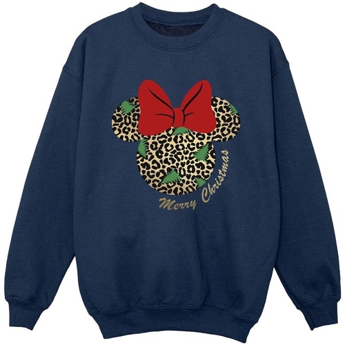 Vêtements Garçon Sweats Disney Minnie Mouse Leopard Christmas Bleu