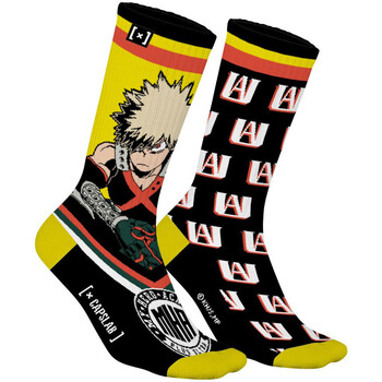 chaussettes capslab  paire de chaussettes dépareillées my hero academia bakugou 
