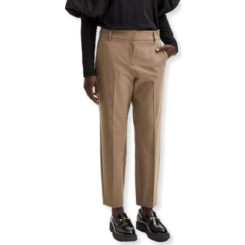 Selected W Noos Ria Trousers - Camel Marron