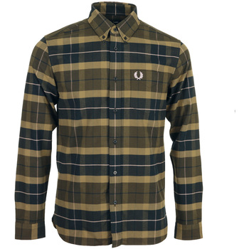 Vêtements Homme Chemises manches longues Fred Perry Brushed Tartan Shirt Marron