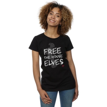 Vêtements Femme T-shirts manches longues Harry Potter Dobby Free The House Elves Noir