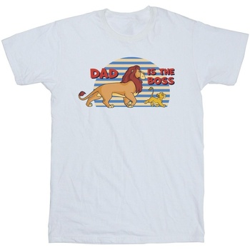 Vêtements Fille T-shirts manches longues Disney The Lion King Dad Boss Blanc
