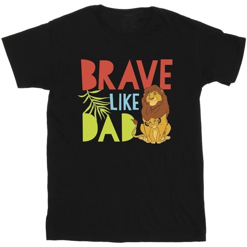 Vêtements Fille T-shirts manches longues Disney The Lion King Brave Like Dad Noir