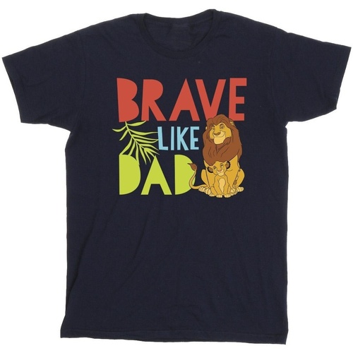 Vêtements Fille T-shirts manches longues Disney The Lion King Brave Like Dad Bleu