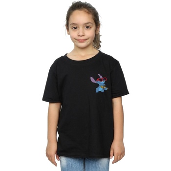 Vêtements Fille T-shirts manches longues Disney Lilo And Stitch Guitar Noir
