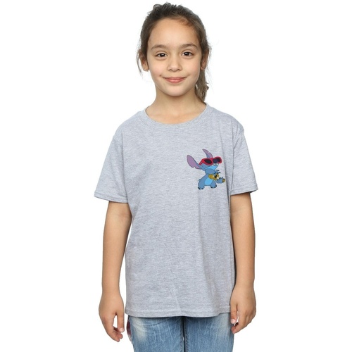 Vêtements Fille T-shirts manches longues Disney Lilo And Stitch Guitar Gris
