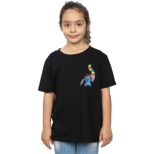 Vêtements Fille T-shirts manches longues Disney Lilo And Stitch Ice Cream Noir