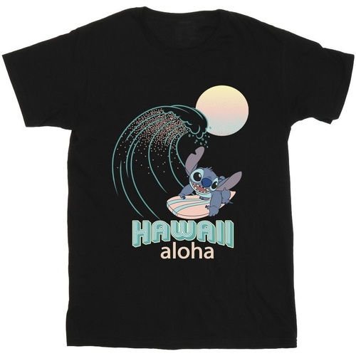 Vêtements Fille T-shirts manches longues Disney Lilo And Stitch Hawaii Noir