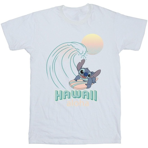Vêtements Fille T-shirts manches longues Disney Lilo And Stitch Hawaii Blanc