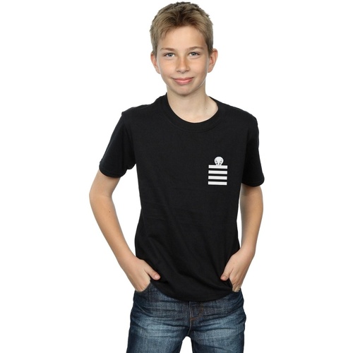 Vêtements Garçon T-shirts manches courtes Dessins Animés Tweety Pie Striped Faux Pocket Noir