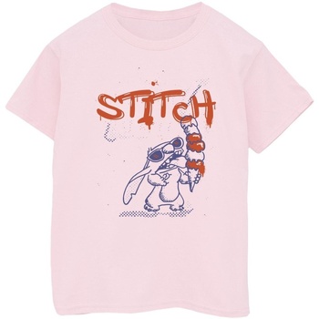 Vêtements Fille T-shirts manches longues Disney Lilo & Stitch Ice Creams Rouge