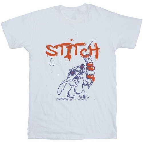 Vêtements Fille T-shirts manches longues Disney Lilo & Stitch Ice Creams Blanc