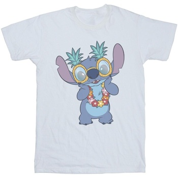 Vêtements Fille T-shirts manches longues Disney Lilo And Stitch Tropical Fun Blanc