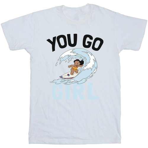 Vêtements Fille T-shirts manches longues Disney Lilo And Stitch You Go Girl Blanc