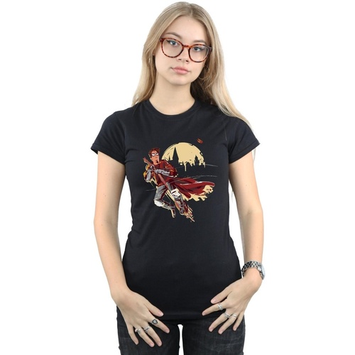 Vêtements Femme T-shirts manches longues Harry Potter Quidditch Seeeker Noir