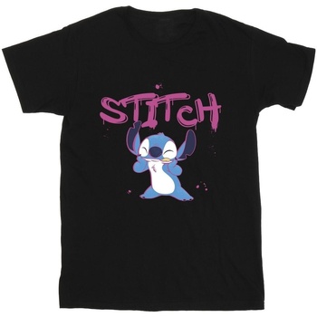 Vêtements Fille T-shirts manches longues Disney Lilo And Stitch Graffiti Noir