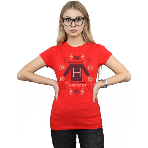 Vêtements Femme T-shirts manches longues Harry Potter Christmas Knit Rouge