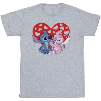 Vêtements Fille T-shirts manches longues Disney Lilo & Stitch Hearts Gris