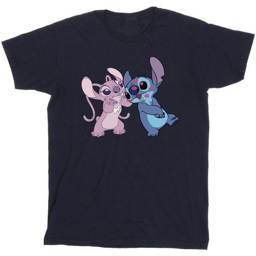 Vêtements Fille T-shirts manches longues Disney Lilo & Stitch Kisses Bleu