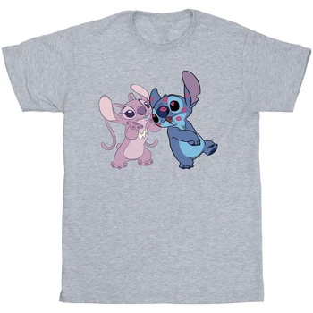 Vêtements Fille T-shirts manches longues Disney Lilo & Stitch Kisses Gris