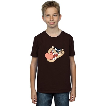 Vêtements Garçon T-shirts manches courtes Dessins Animés Tasmanian Devil Face Rouge