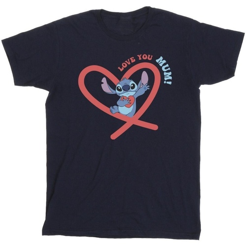 Vêtements Fille T-shirts manches longues Disney Lilo & Stitch Love You Mum Bleu