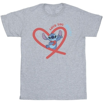 Vêtements Fille T-shirts manches longues Disney Lilo & Stitch Love You Mum Gris