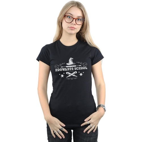Vêtements Femme T-shirts manches longues Harry Potter Rideaux / stores Noir