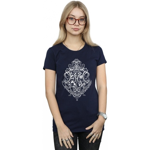 Vêtements Femme T-shirts manches longues Harry Potter Hogwarts Draco Dormiens Crest Bleu