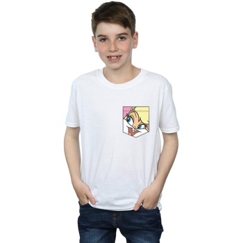 Vêtements Garçon T-shirts manches courtes Dessins Animés Lola Bunny Face Faux Pocket Blanc