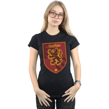 Vêtements Femme T-shirts manches longues Harry Potter Gryffindor Crest Flat Noir