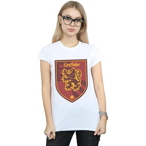 Vêtements Femme T-shirts manches longues Harry Potter Gryffindor Crest Flat Blanc