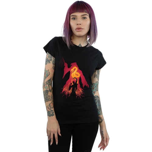 Vêtements Femme T-shirts manches longues Harry Potter Dumbledore Silhouette Noir